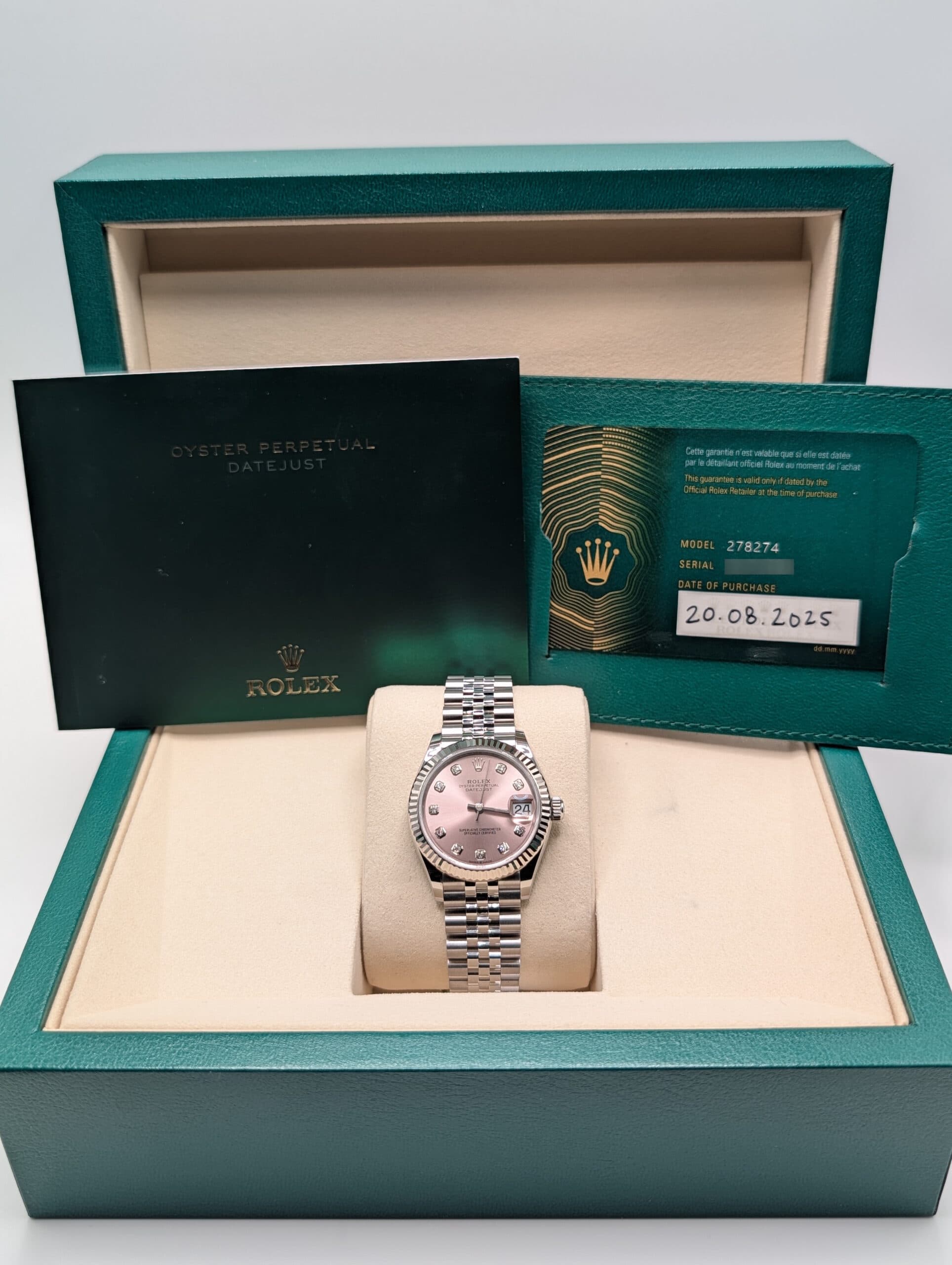 Rolex Datejust 31 - 278274 - Certificate