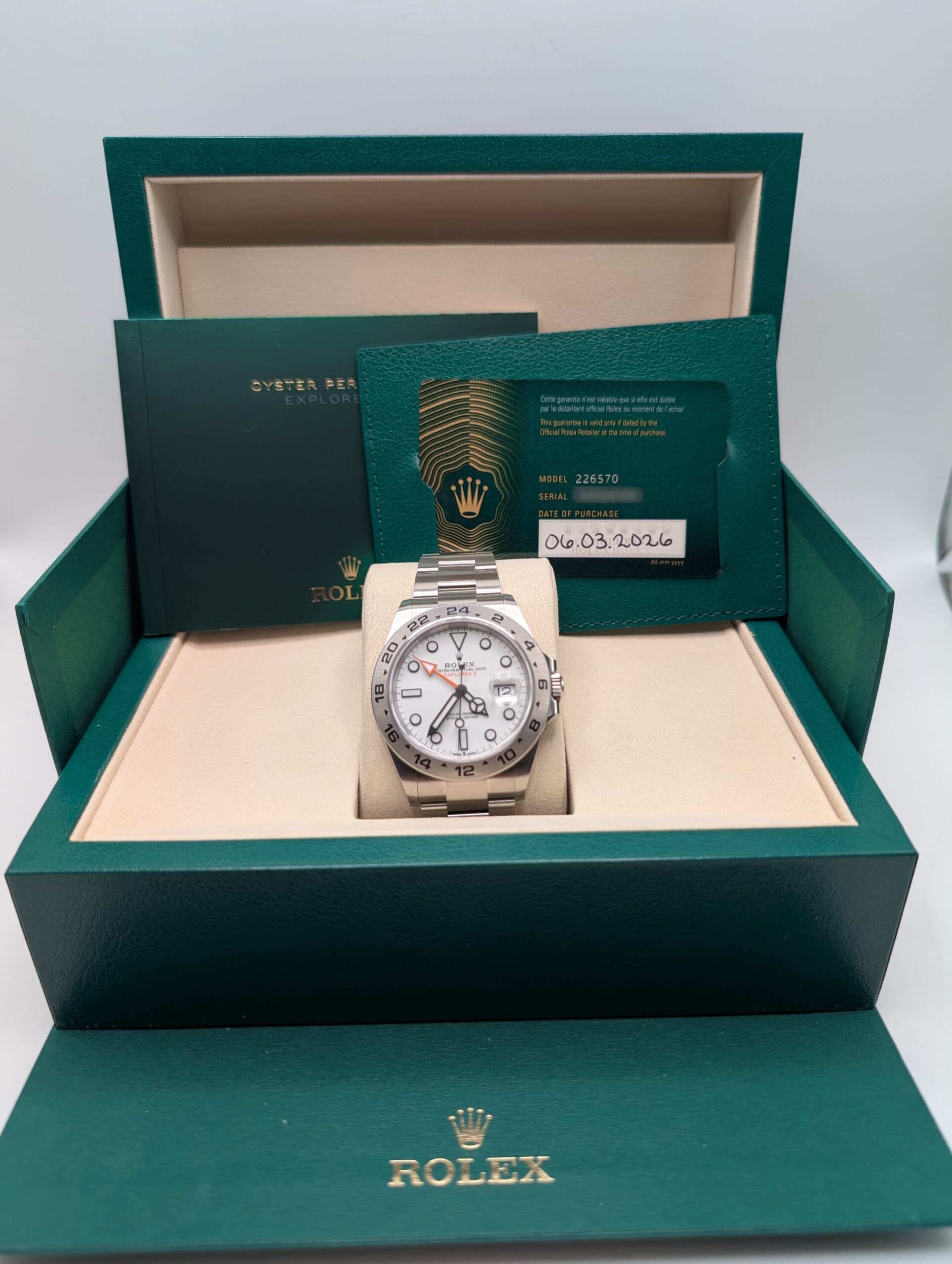 Rolex Explorer II - 226570 - Certificate