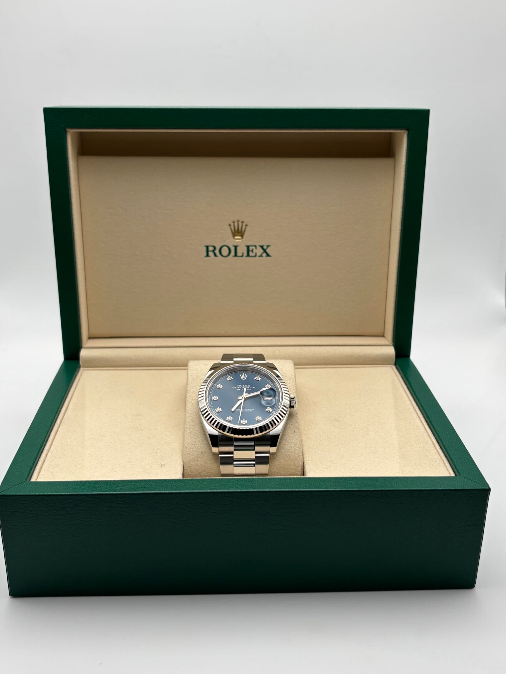 Rolex Datejust 41 Blue Diamond Dial Fluted Oyster 126334 2026