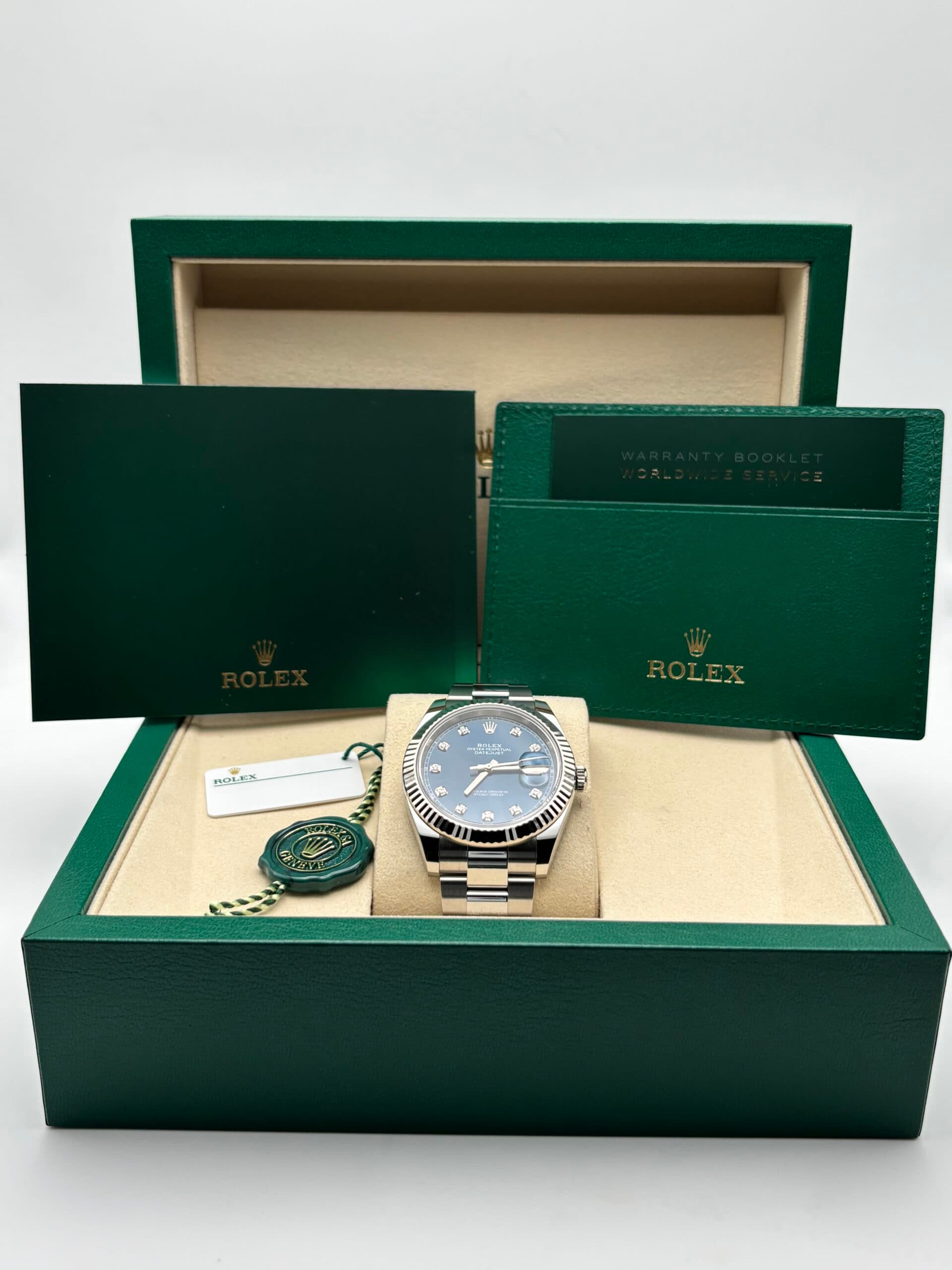 Rolex Datejust 41 Blue Diamond Dial Fluted Oyster 126334 2026