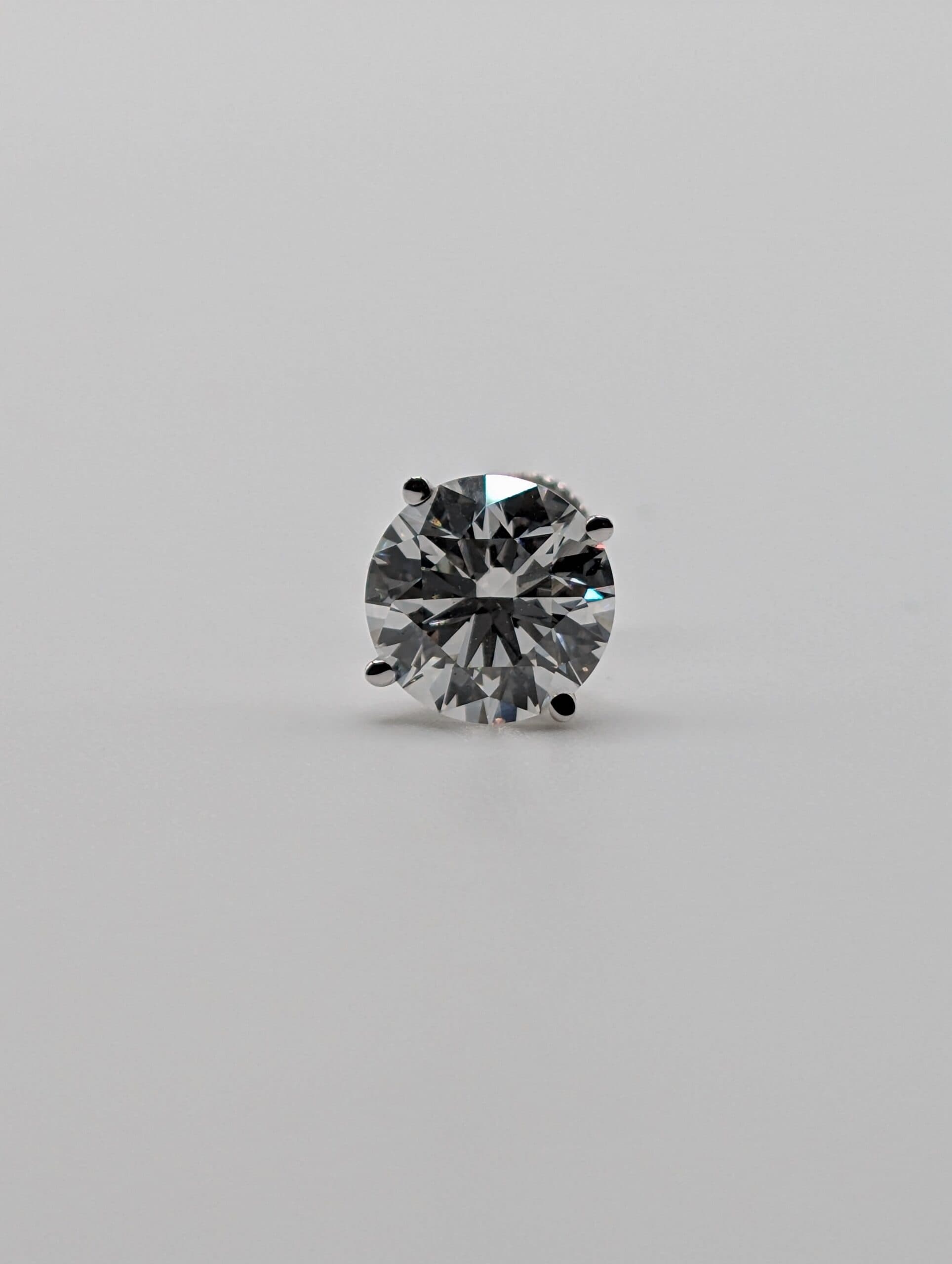 Earrings - Stud - 6.20 ct Lab - Front - Single