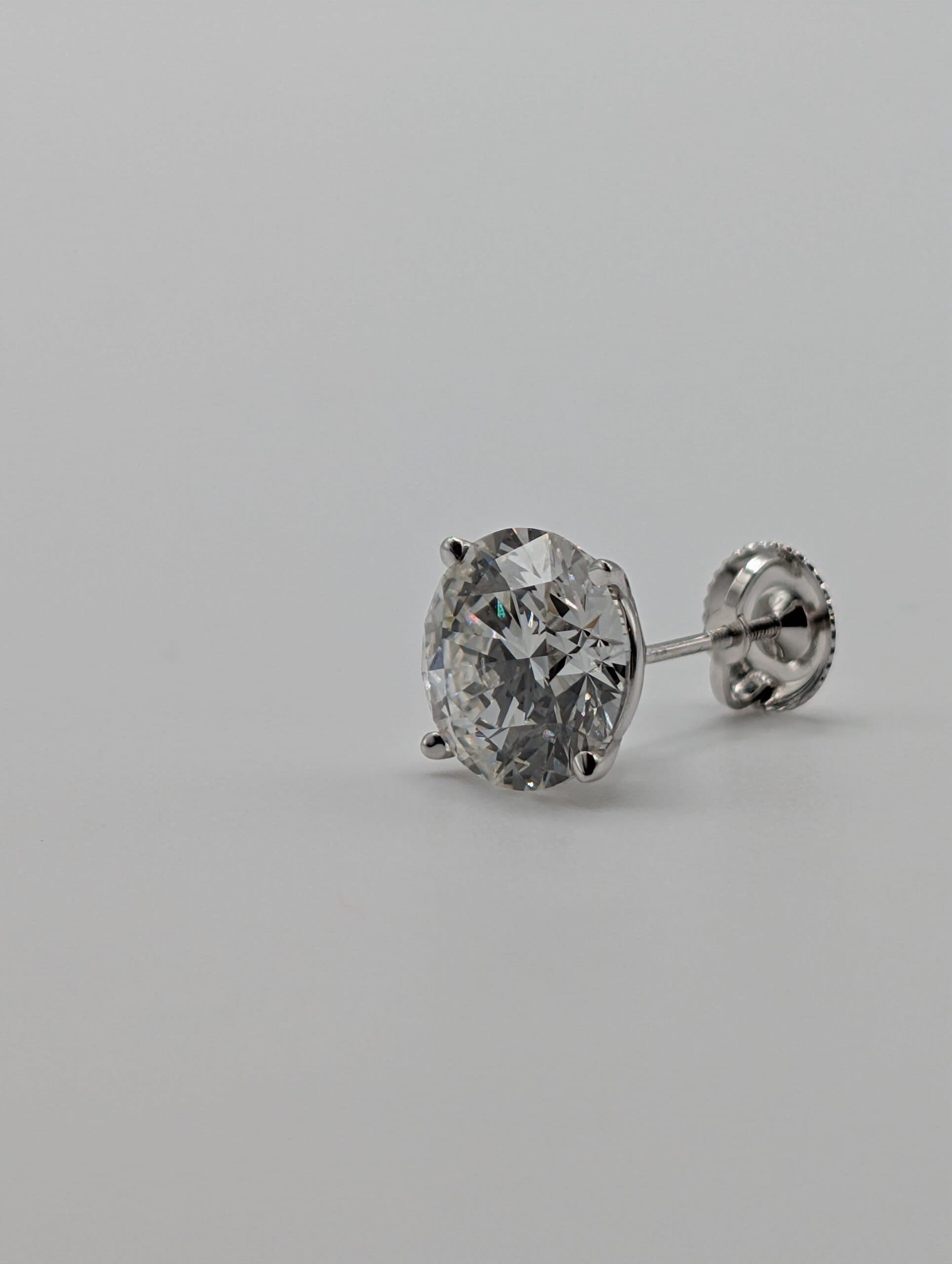 Four-Prong Martini Lab Diamond Martini Earrings (6.20 ct)