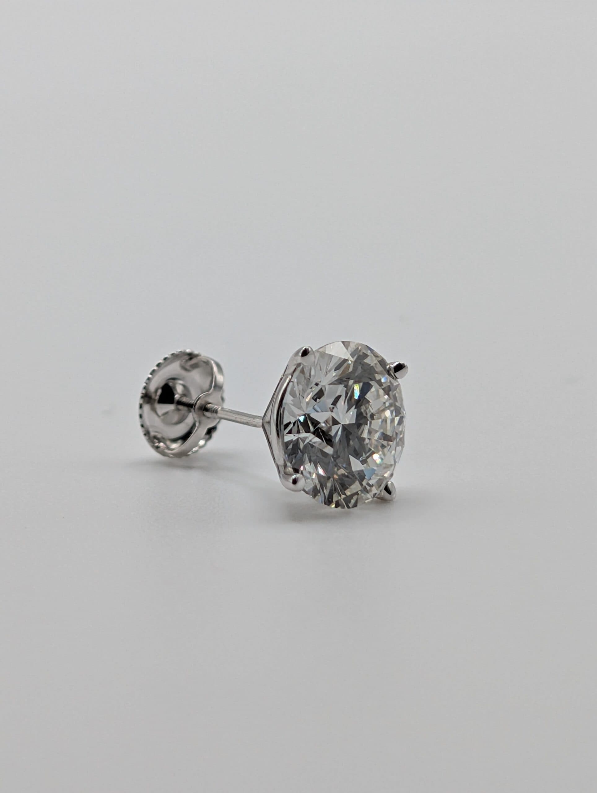 Four-Prong Martini Lab Diamond Martini Earrings (6.20 ct)