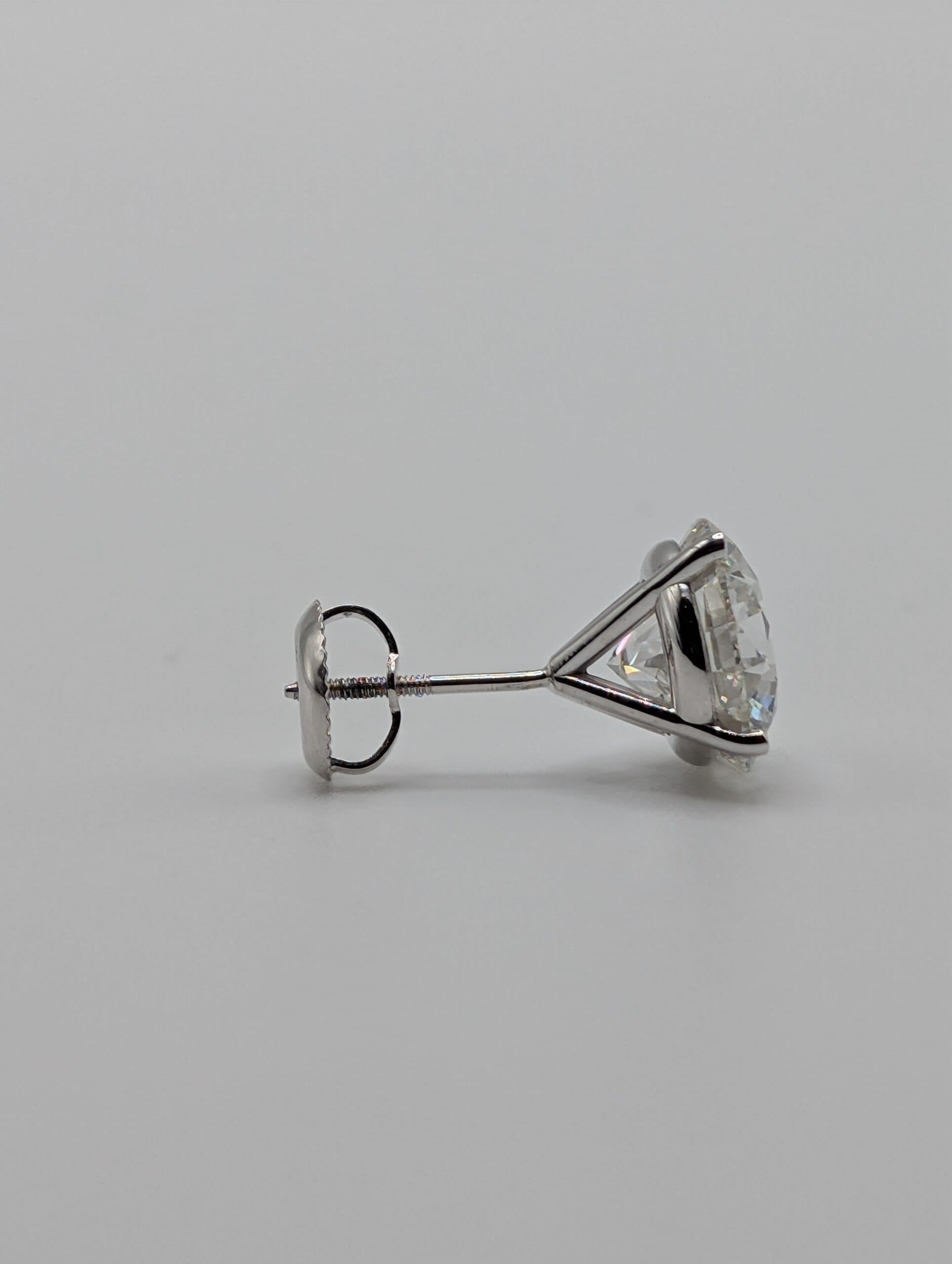 Four-Prong Martini Lab Diamond Martini Earrings (6.20 ct)