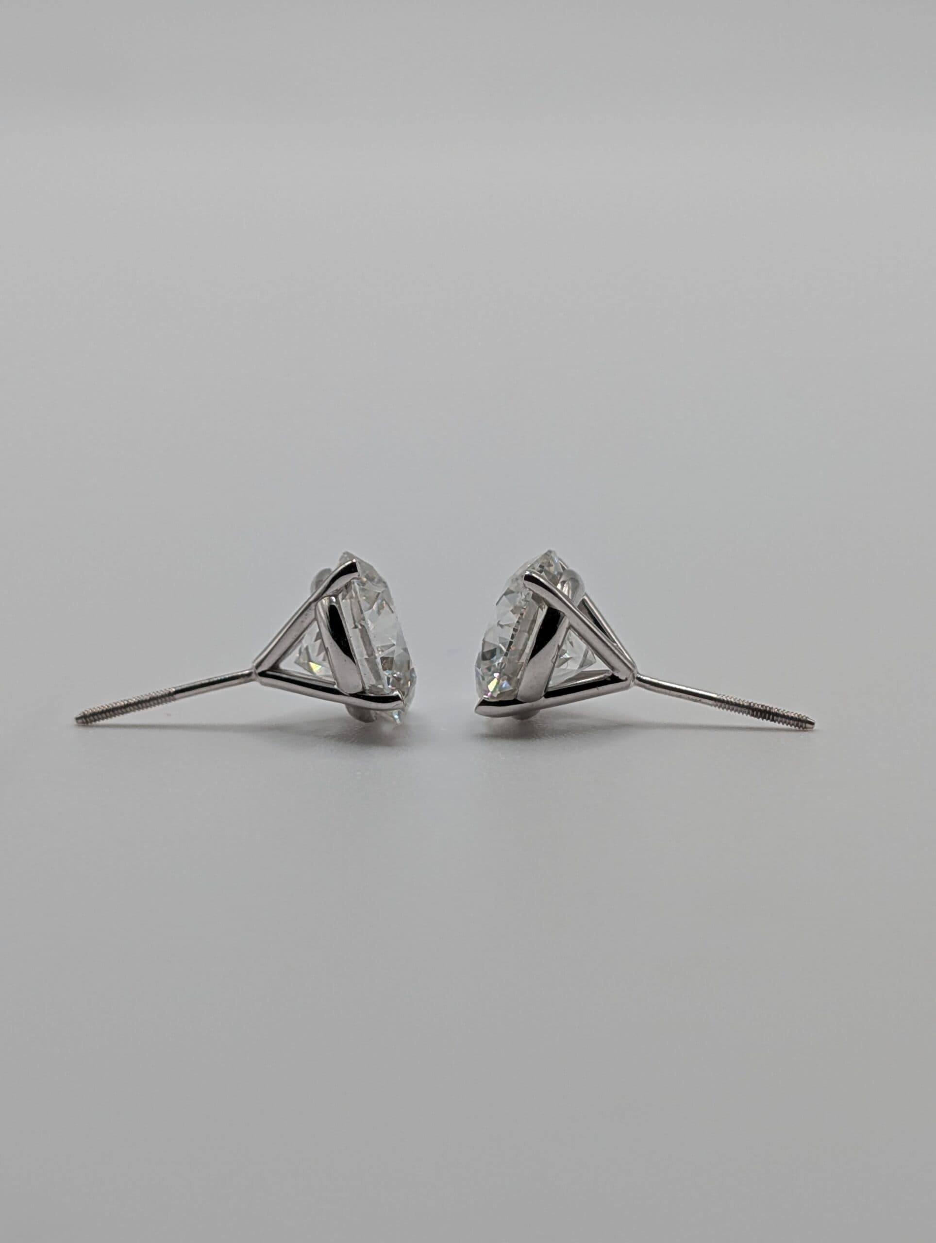 Earrings - Stud - 6.20 ct Lab - Side By Side