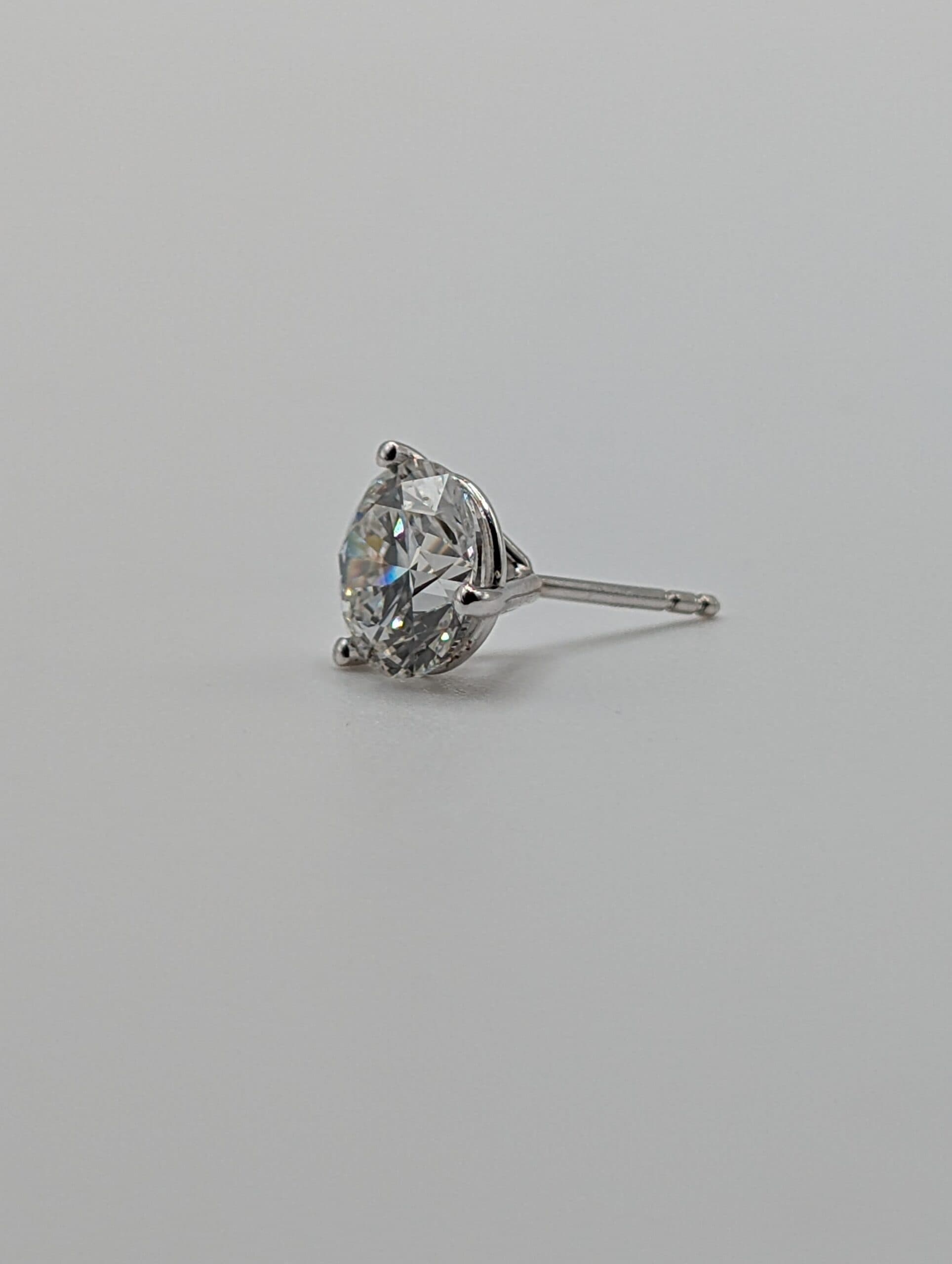Three-Prong Lab Diamond Martini Earrings (4.0 ct. tw.)