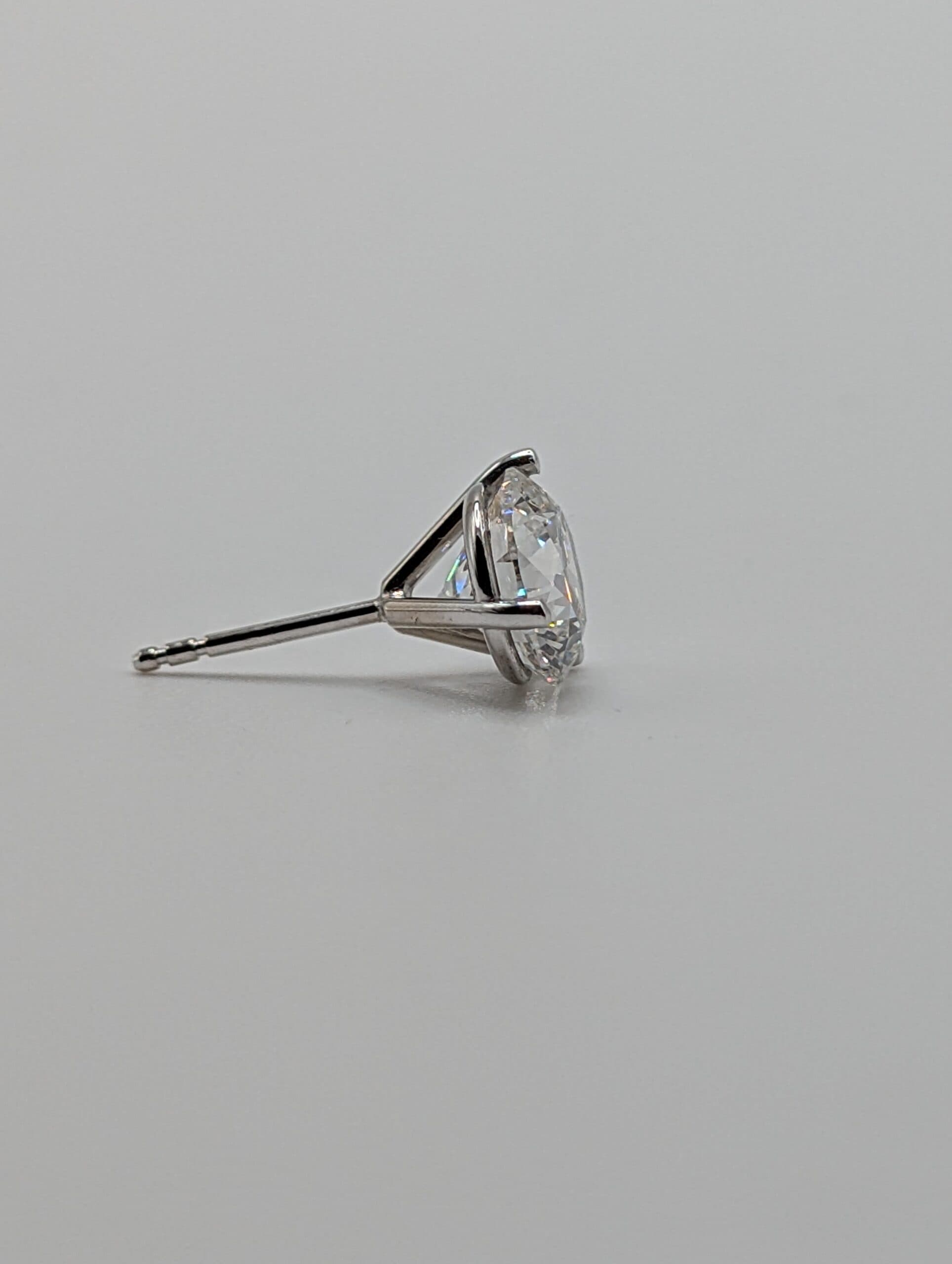 Three-Prong Lab Diamond Martini Earrings (4.0 ct. tw.)