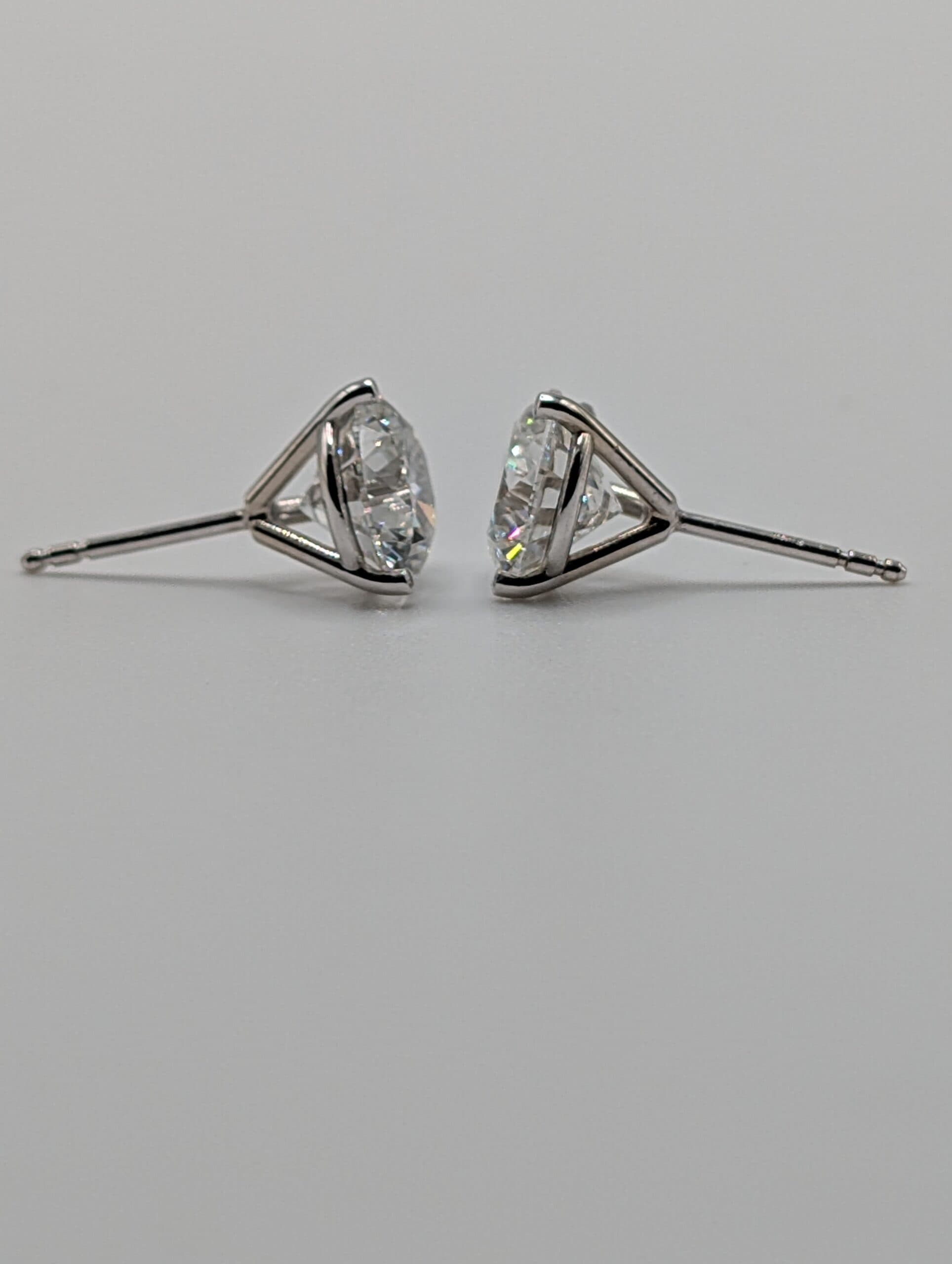 Three-Prong Lab Diamond Martini Earrings (4.0 ct. tw.)