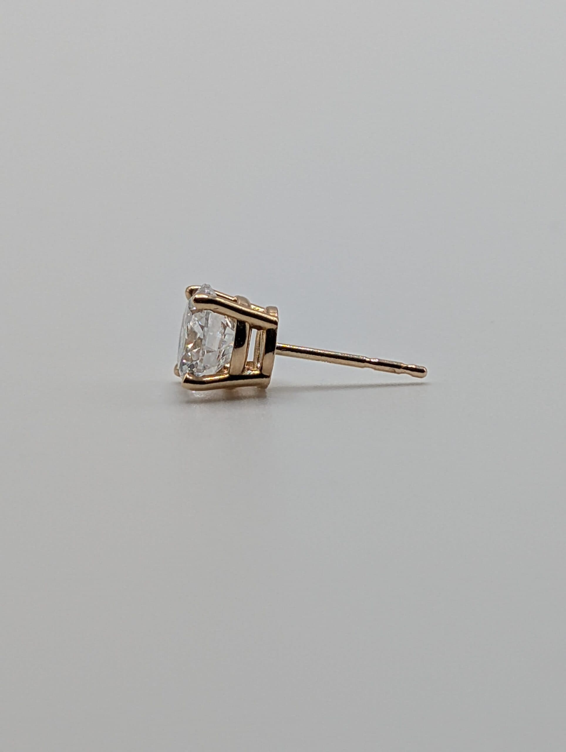Four Prong Lab Round Diamond Stud Earrings (2.00 ct. tw.)