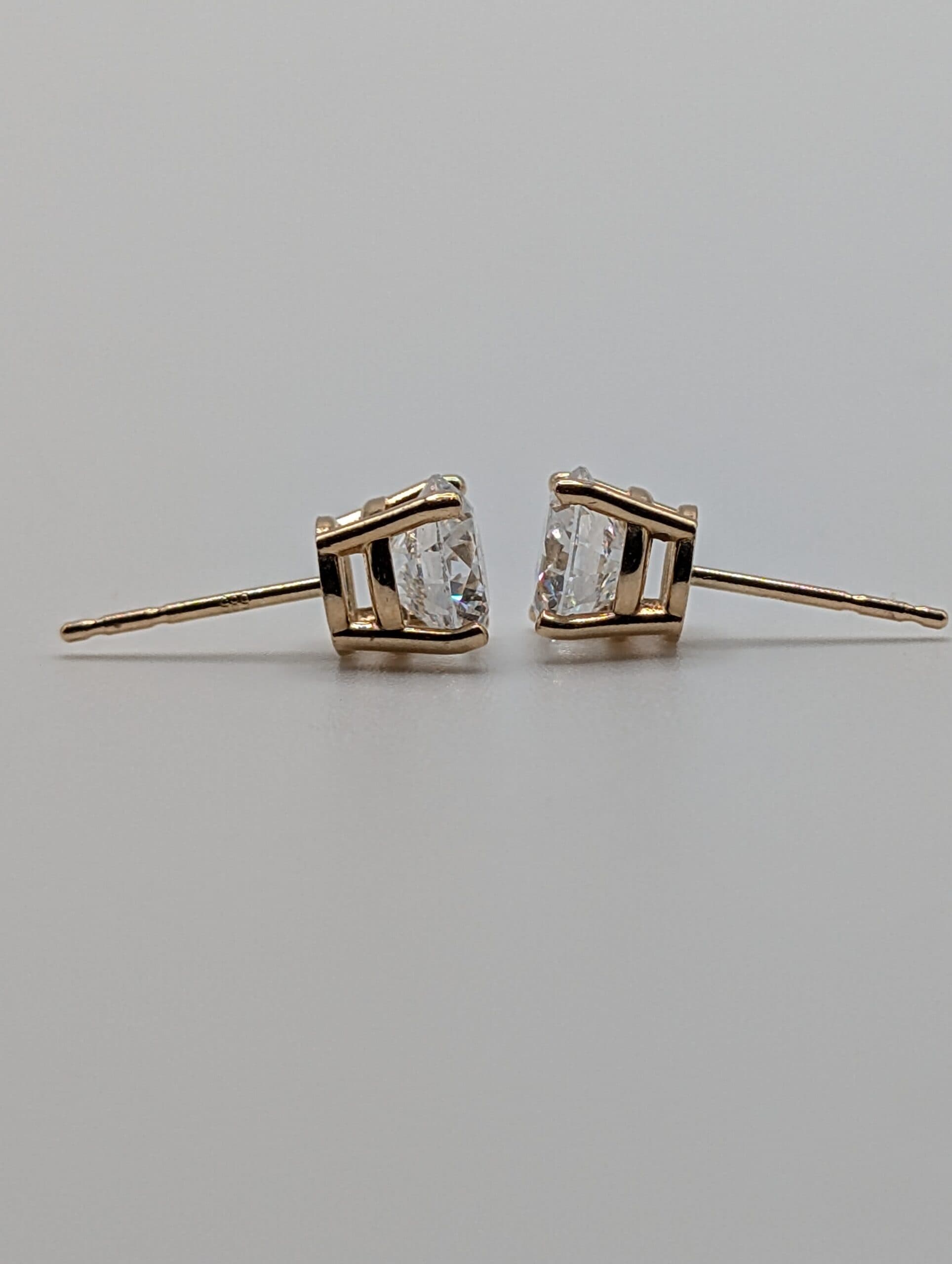 Four Prong Lab Round Diamond Stud Earrings (2.00 ct. tw.)