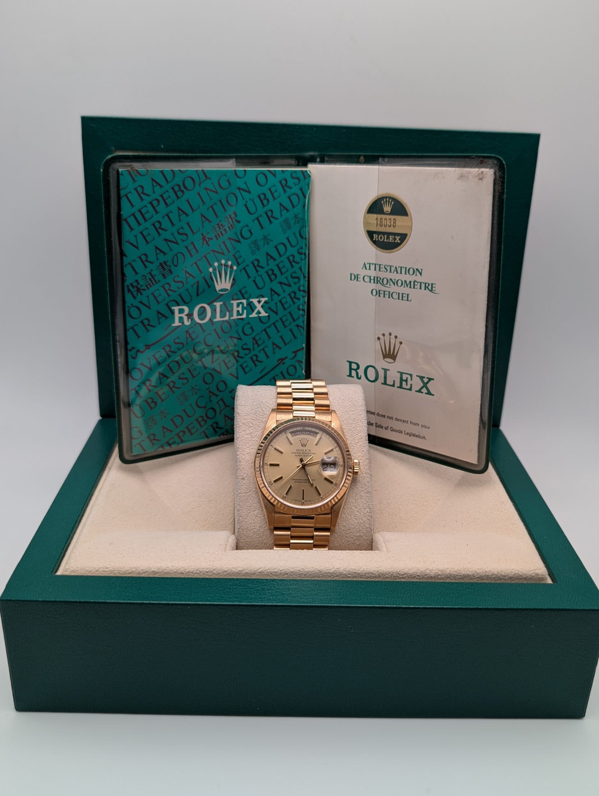 Rolex - Day-Date - 18038 - Certificate