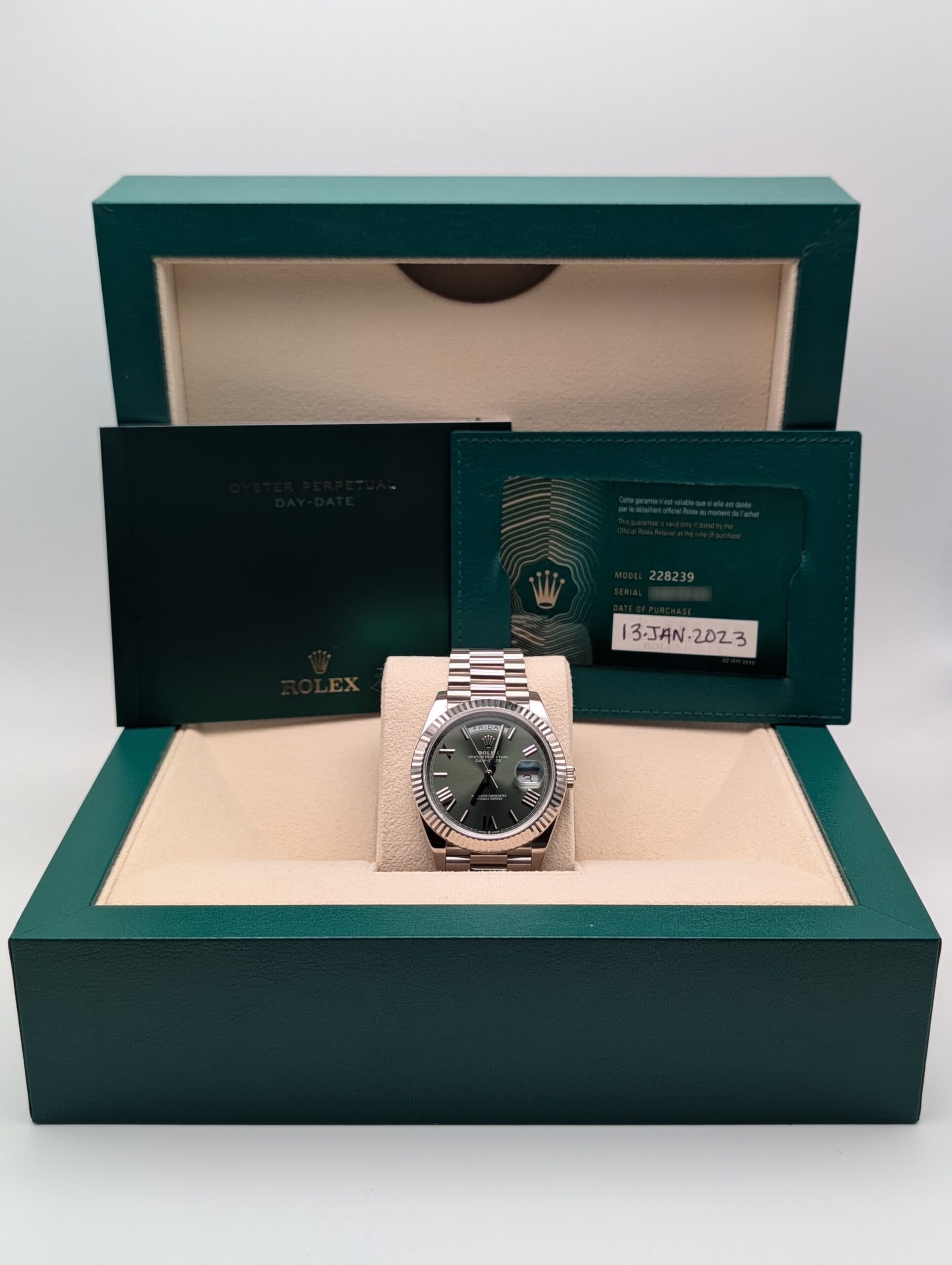 Rolex Day-Date 40 228239 - Certificate