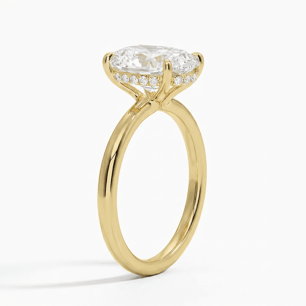 Oval Diamond Engagement Ring in 14k Gold - 100-00016