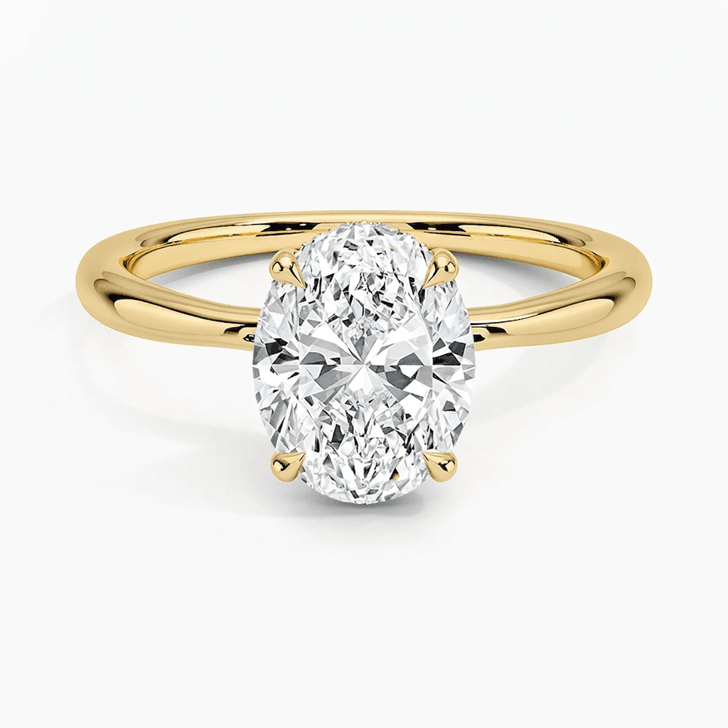 Oval Diamond Engagement Ring in 14k Gold - 100-00016