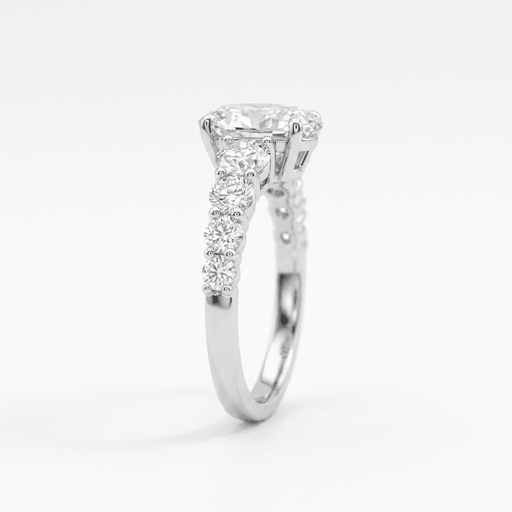 Oval Lab Diamond Ring in White Gold - 100-00024