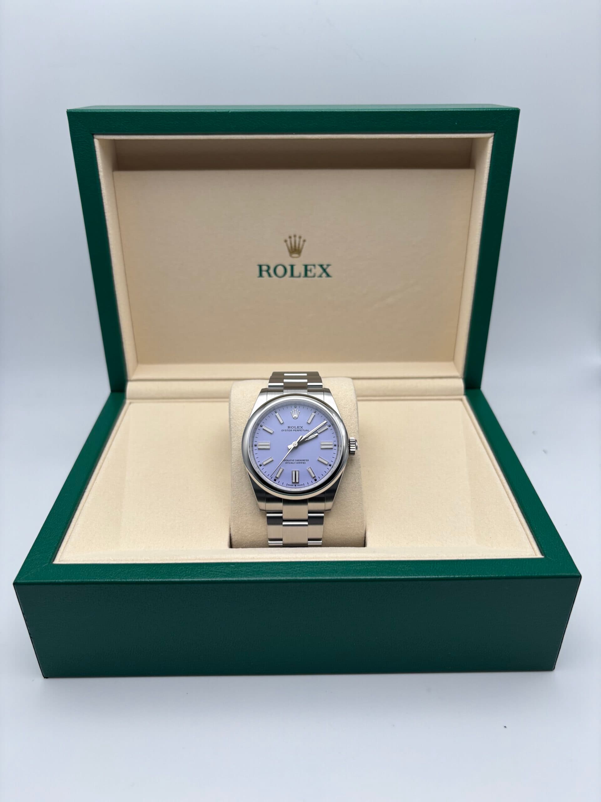 Rolex Oyster Perpetual 41 Lavender Dial Watch | SRL Boutique