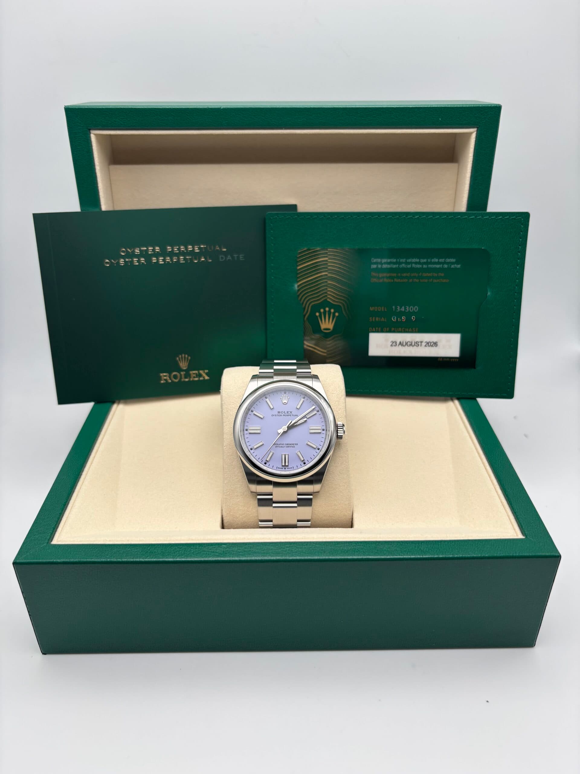 Rolex Oyster Perpetual 41 Lavender Dial Watch | SRL Boutique