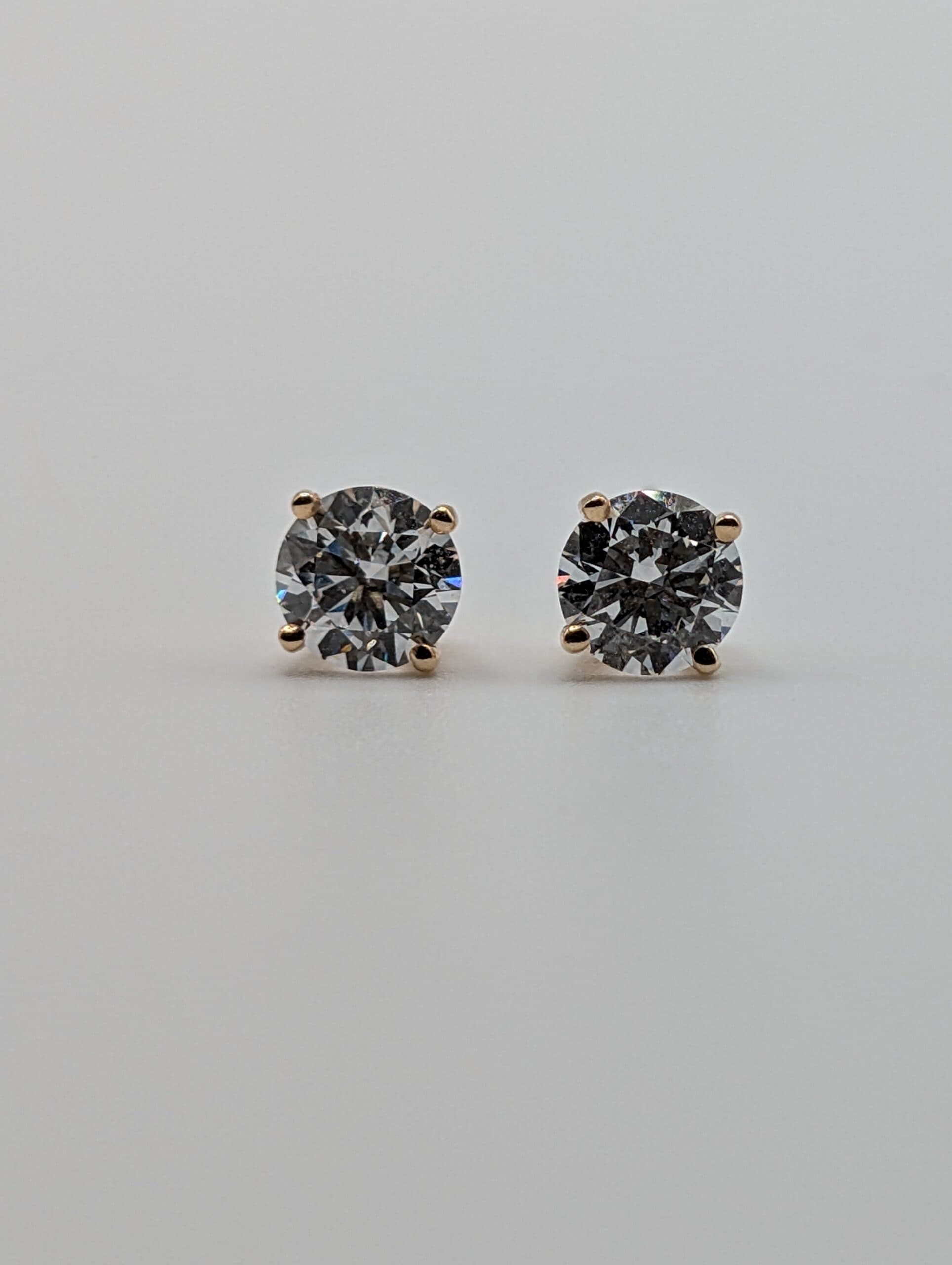 Four Prong Lab Round Diamond Stud Earrings (2.00 ct. tw.)