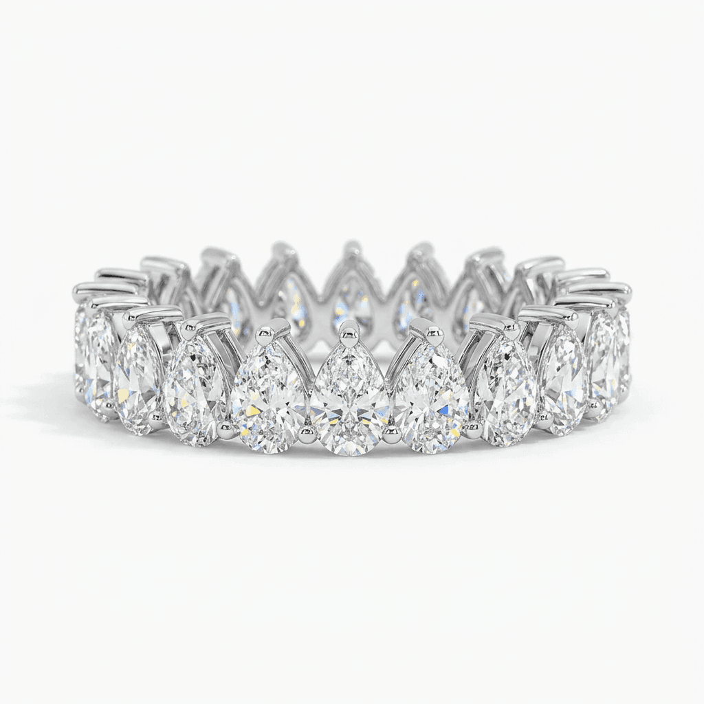 Pear Diamond Eternity Band in White Gold | SRL Boutique