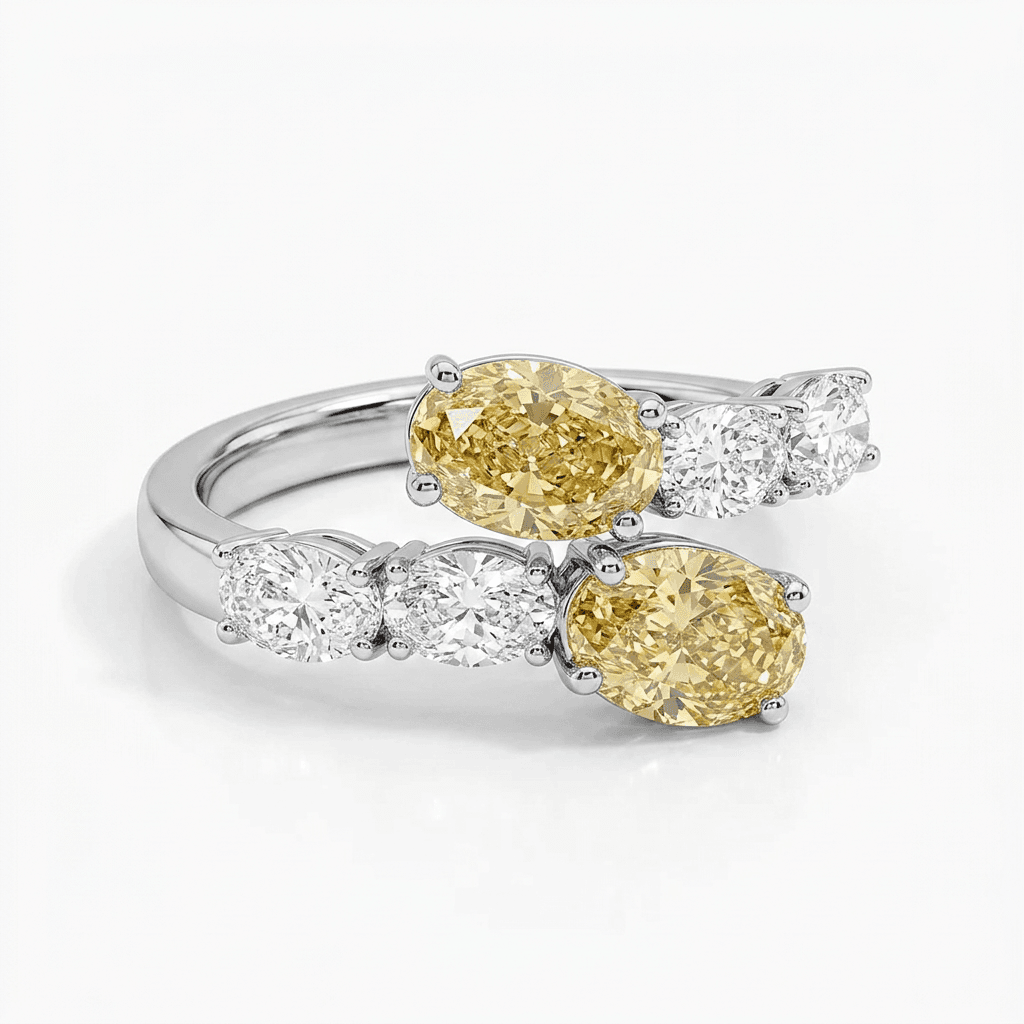 Oval Lab Diamond Ring in Two Tone Gold | SRL Boutique