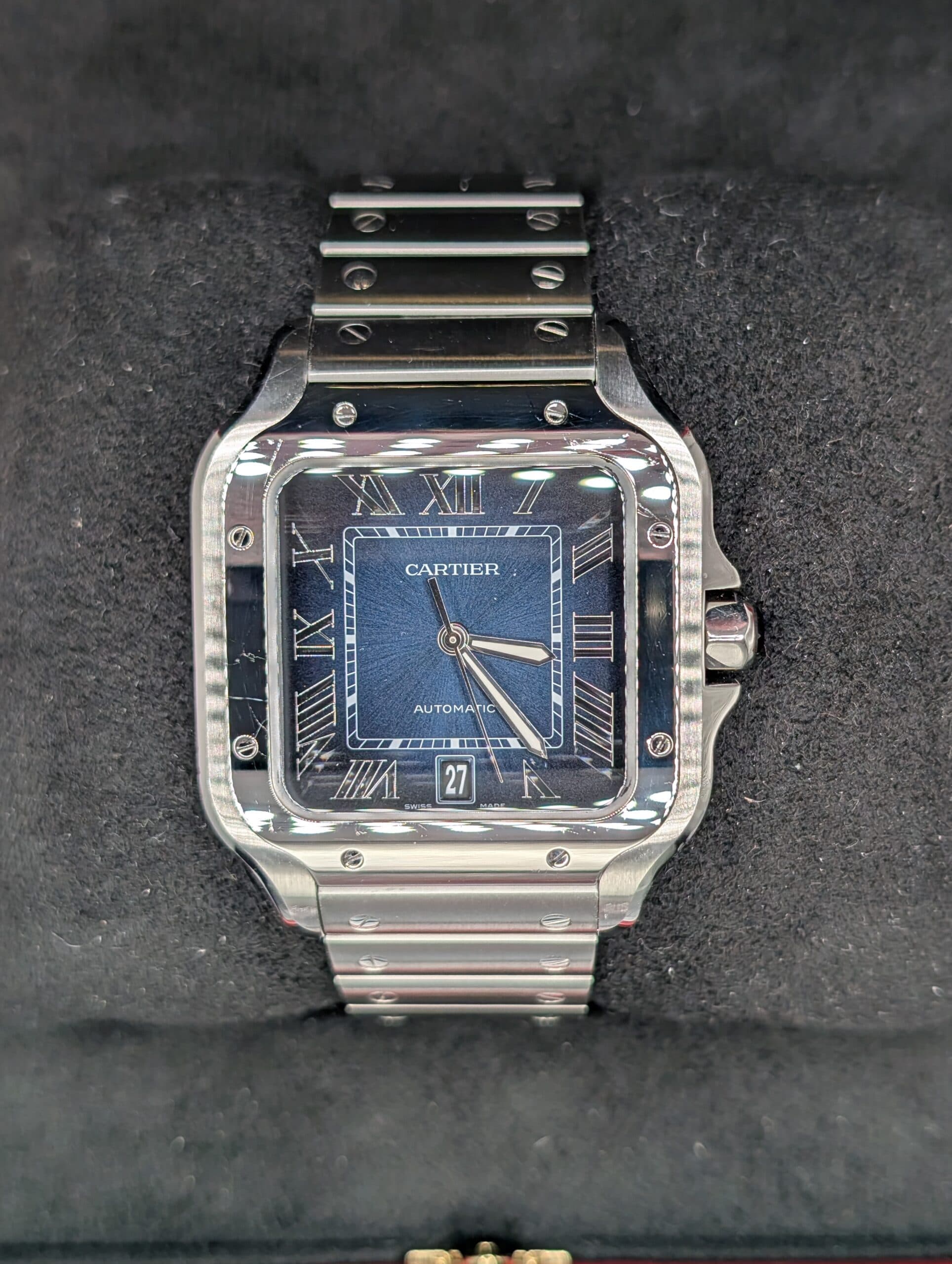 Cartier Santos Blue Dial Watch WSSA0071 | SRL Boutique