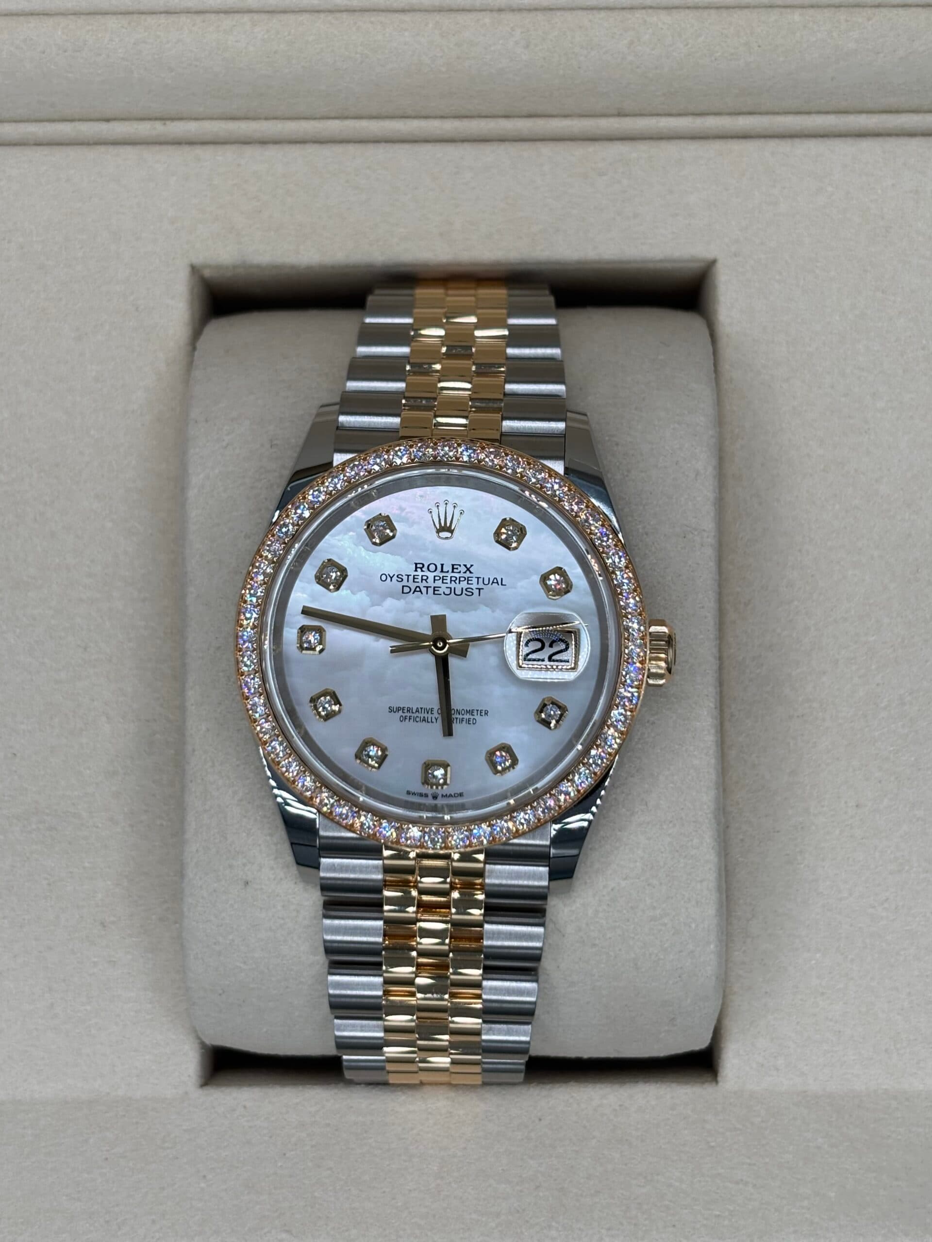 Rolex Datejust 36 Diamond Yellow Gold Watch | SRL Boutique
