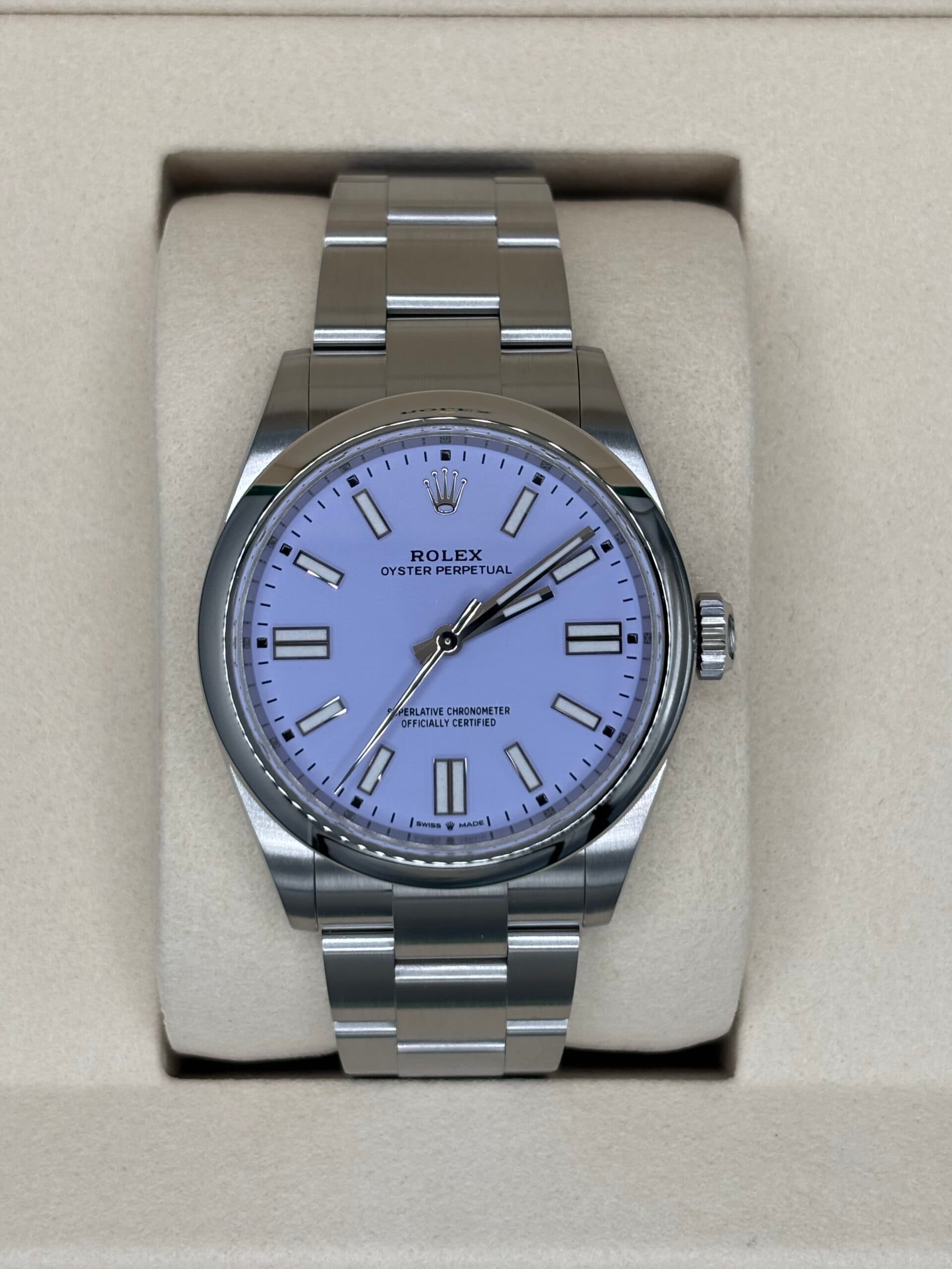 Rolex Oyster Perpetual 41 Lavender Dial Watch | SRL Boutique